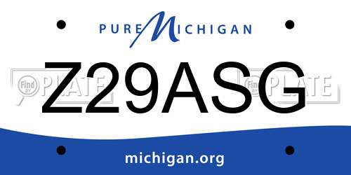 Z29ASG Michigan License Plate