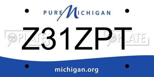 Z31ZPT Michigan License Plate