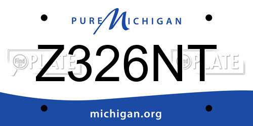 Z326NT Michigan License Plate