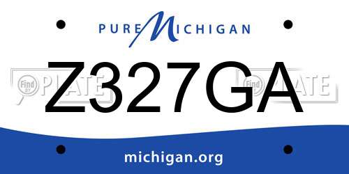 Z327GA Michigan License Plate