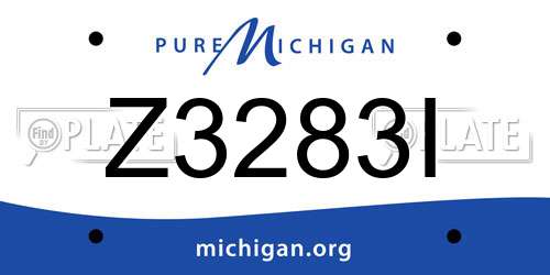 Z3283I Michigan License Plate