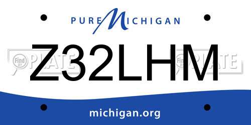 Z32LHM Michigan License Plate