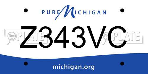 Z343VC Michigan License Plate