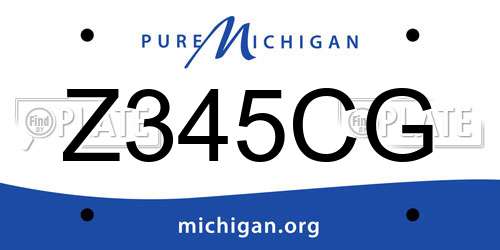 Z345CG Michigan License Plate