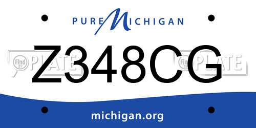 Z348CG Michigan License Plate