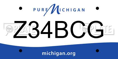 Z34BCG Michigan License Plate