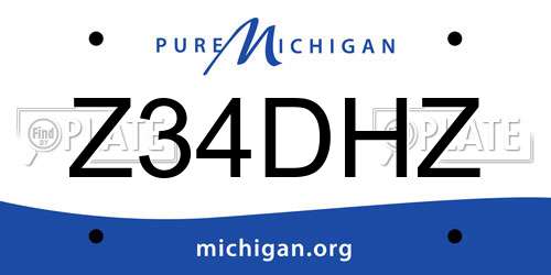 Z34DHZ Michigan License Plate