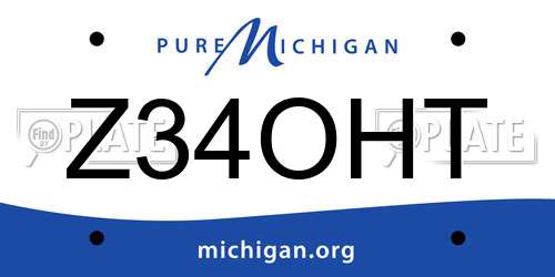 Z34OHT Michigan License Plate