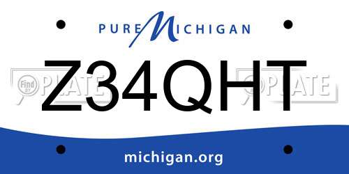 Z34QHT Michigan License Plate