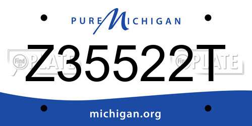 Z35522T Michigan License Plate
