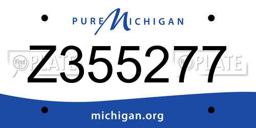 Z355277 Michigan License Plate
