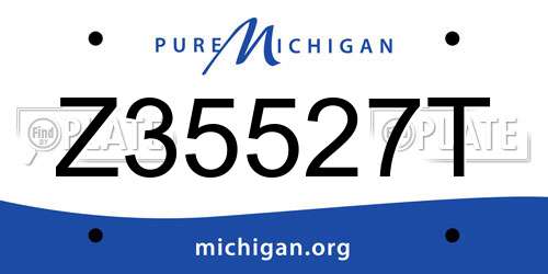 Z35527T Michigan License Plate