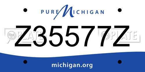 Z35577Z Michigan License Plate
