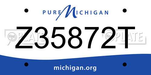 Z35872T Michigan License Plate
