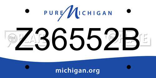 Z36552B Michigan License Plate