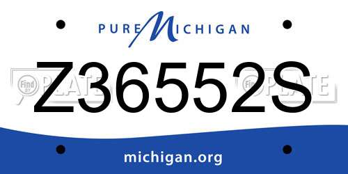 Z36552S Michigan License Plate