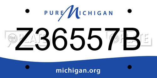Z36557B Michigan License Plate