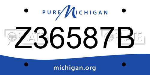Z36587B Michigan License Plate