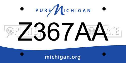 Z367AA Michigan License Plate