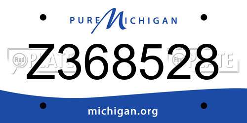 Z368528 Michigan License Plate