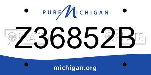 Z36852B Michigan License Plate