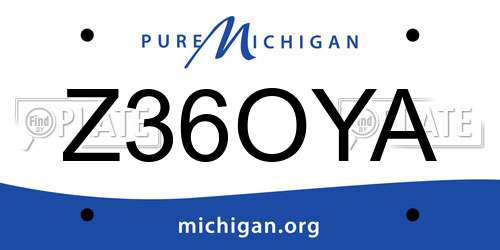 Z36OYA Michigan License Plate