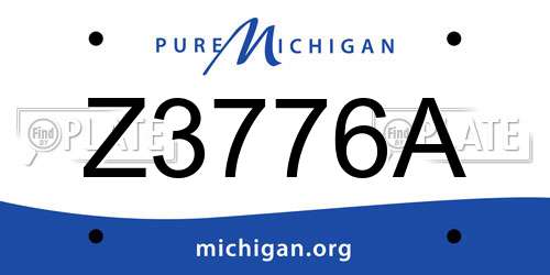 Z3776A Michigan License Plate