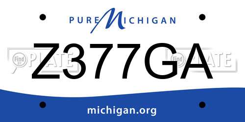 Z377GA Michigan License Plate