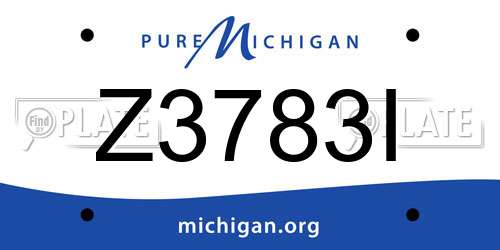 Z3783I Michigan License Plate