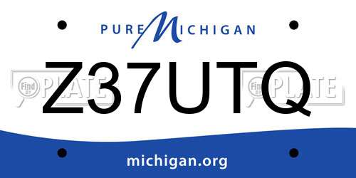 Z37UTQ Michigan License Plate