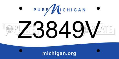 Z3849V Michigan License Plate