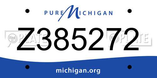 Z385272 Michigan License Plate