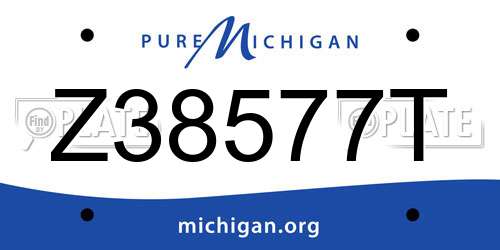 Z38577T Michigan License Plate