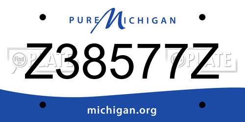 Z38577Z Michigan License Plate
