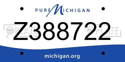 Z388722 Michigan License Plate