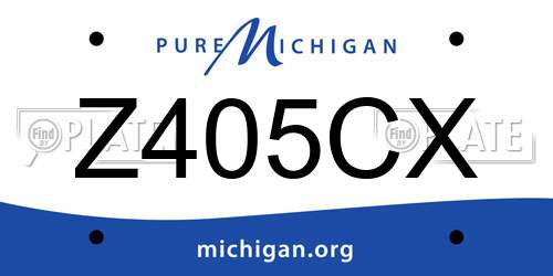 Z405CX Michigan License Plate