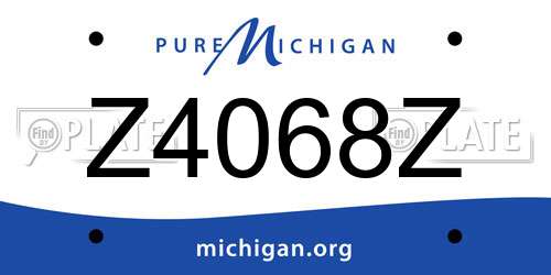 Z4068Z Michigan License Plate