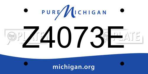 Z4073E Michigan License Plate