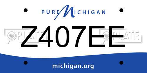 Z407EE Michigan License Plate