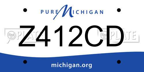Z412CD Michigan License Plate