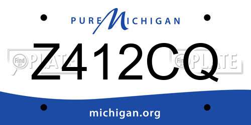Z412CQ Michigan License Plate