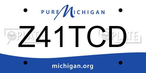 Z41TCD Michigan License Plate