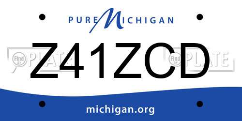 Z41ZCD Michigan License Plate