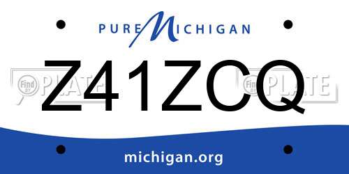 Z41ZCQ Michigan License Plate