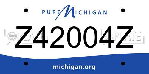 Z42004Z Michigan License Plate