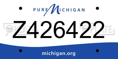 Z426422 Michigan License Plate
