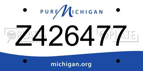Z426477 Michigan License Plate