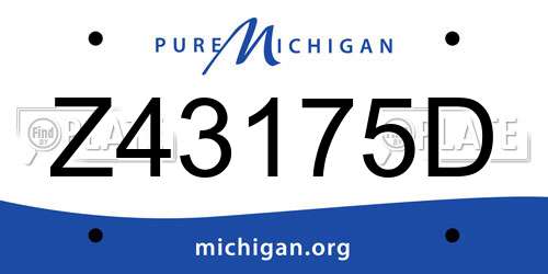 Z43175D Michigan License Plate