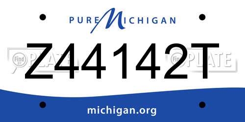 Z44142T Michigan License Plate