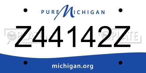 Z44142Z Michigan License Plate